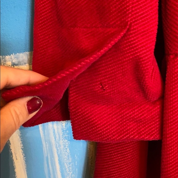 Anthro- Elevenses True Red Corduroy Coat - Picture 7 of 7